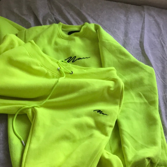 Neon green sweatshirt two piece - Picture 3 of 3